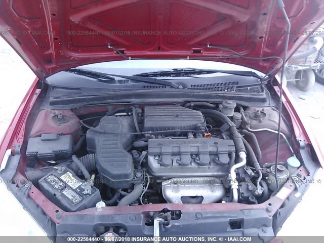 1HGEM21195L013690 - 2005 HONDA CIVIC DX VP RED photo 10