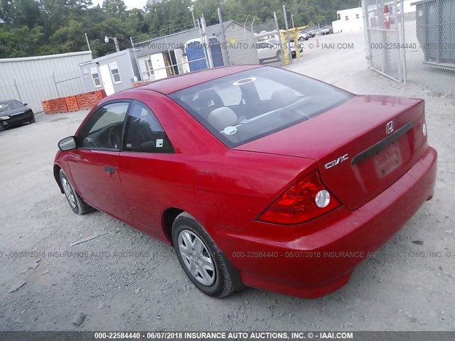 1HGEM21195L013690 - 2005 HONDA CIVIC DX VP RED photo 3