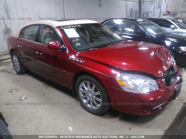 1G4HE57YX7U163380 - 2007 BUICK LUCERNE CXS RED photo 1