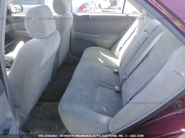 JTDBE32K020091364 - 2002 TOYOTA CAMRY LE/XLE/SE წითელი ფოტო 8