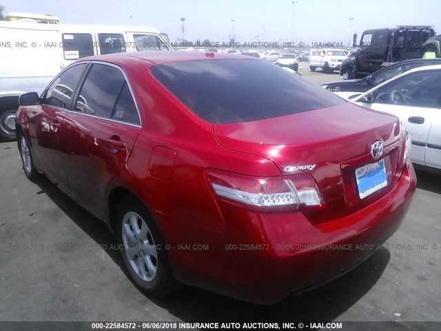 4T1BF3EK3BU659345 - 2011 TOYOTA CAMRY SE/LE/XLE 红色 照片 3