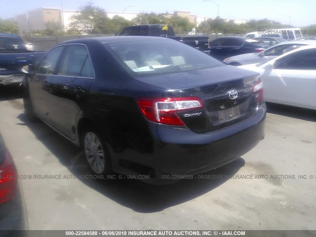 4T4BF1FK4DR306544 - 2013 TOYOTA CAMRY L/SE/LE/XLE BLACK photo 3