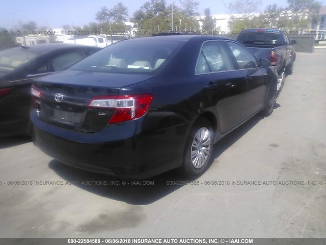 4T4BF1FK4DR306544 - 2013 TOYOTA CAMRY L/SE/LE/XLE BLACK photo 4