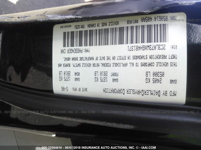 2C3LA73WX6H481371 - 2006 CHRYSLER 300C SRT-8 BLACK photo 9