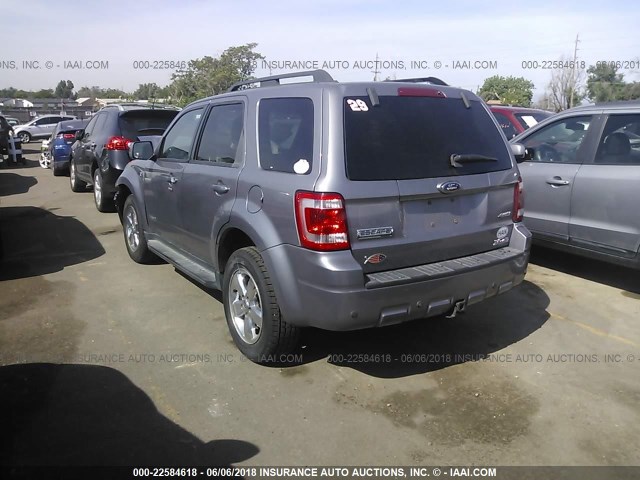 1FMCU94158KC01185 - 2008 FORD ESCAPE LIMITED GRAY photo 3