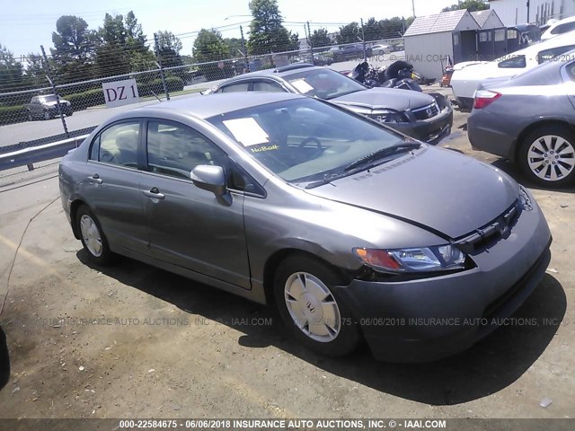 JHMFA36276S025426 - 2006 HONDA CIVIC HYBRID GRAY photo 1