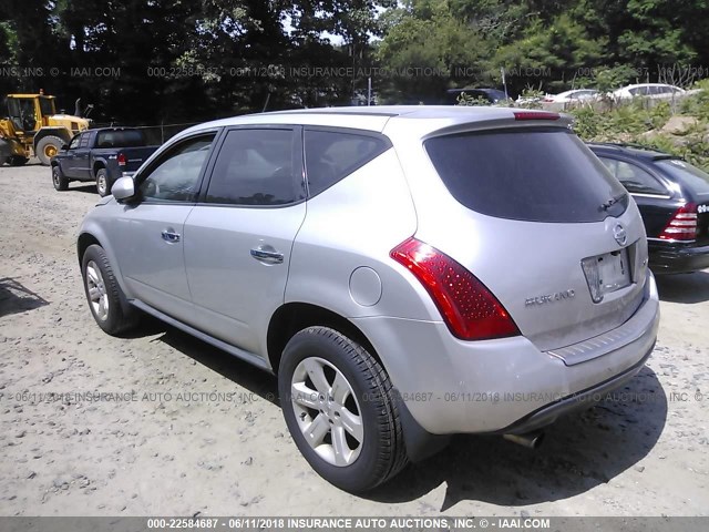 JN8AZ08W06W507364 - 2006 NISSAN MURANO SL/SE/S SILVER photo 3