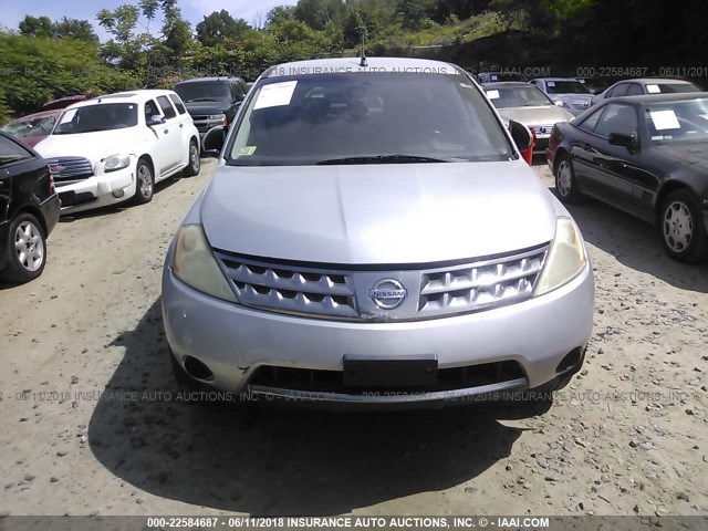 JN8AZ08W06W507364 - 2006 NISSAN MURANO SL/SE/S SILVER photo 6