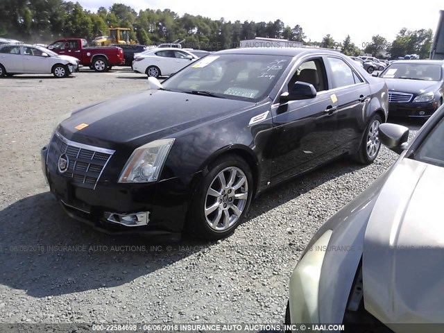 1G6DV57V180162669 - 2008 CADILLAC CTS HI FEATURE V6 BLACK photo 2