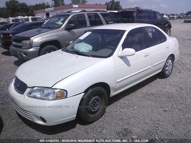 3N1CB51D5YL318154 - 2000 NISSAN SENTRA XE/GXE WHITE photo 2