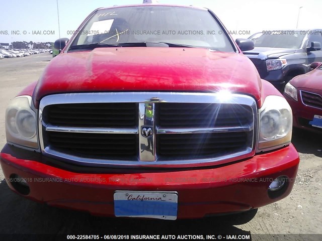 1D4HB48D65F553447 - 2005 DODGE DURANGO SLT RED photo 6