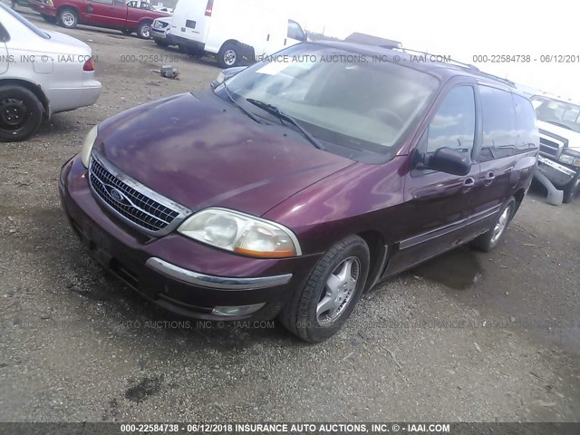 2FMZA524XXBC34765 - 1999 FORD WINDSTAR SE BURGUNDY photo 2