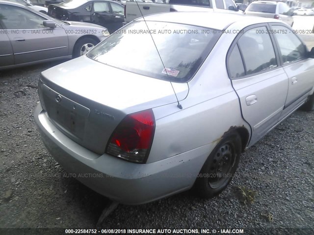 KMHDN46D64U818296 - 2004 HYUNDAI ELANTRA GLS/GT SILVER photo 4