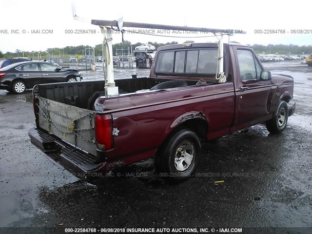 1FTDF15YXPNA81042 - 1993 FORD F150 RED photo 4