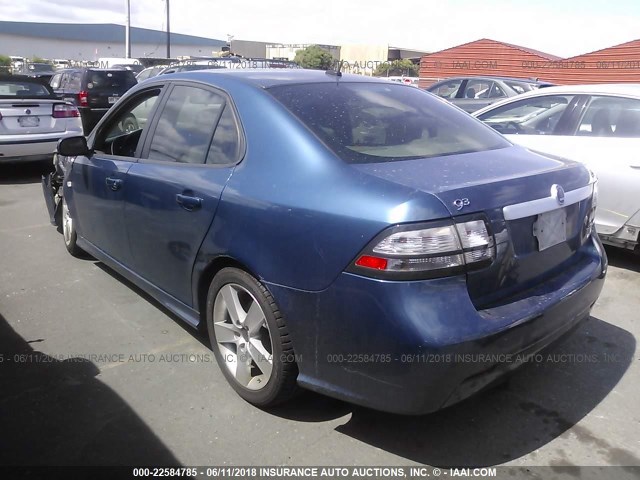 YS3FB49Y881116808 - 2008 SAAB 9-3 2.0T BLUE photo 3