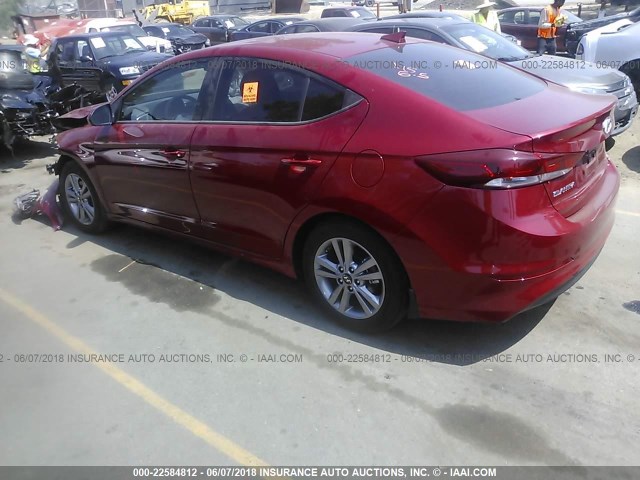 KMHD84LF3JU474905 - 2018 HYUNDAI ELANTRA SEL/VALUE/LIMITED RED photo 3