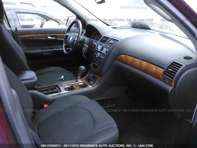 5GZEV237X8J288822 - 2008 SATURN OUTLOOK XR წითელი ფოტო 5