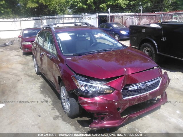 4S3GTAB64H3739556 - 2017 SUBARU IMPREZA PREMIUM RED photo 1