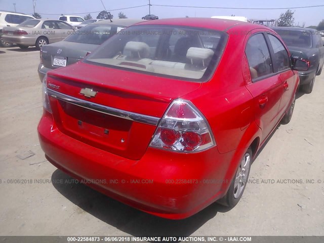 KL1TD5DE7BB159875 - 2011 CHEVROLET AVEO LS/LT RED photo 4