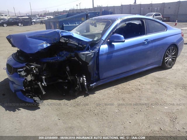 WBA3N3C54FK233008 - 2015 BMW 428 I ლურჯი ფოტო 2