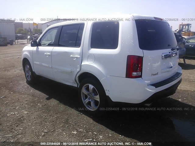 5FNYF3H4XFB020387 - 2015 HONDA PILOT EX WHITE photo 3