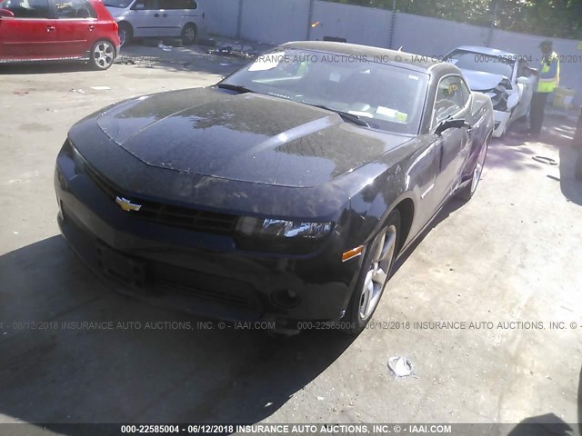 2G1FD1E39F9310050 - 2015 CHEVROLET CAMARO LT BLACK photo 2