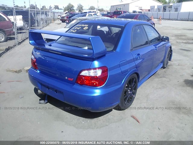 JF1GD70605L522767 - 2005 SUBARU IMPREZA WRX STI BLUE photo 4