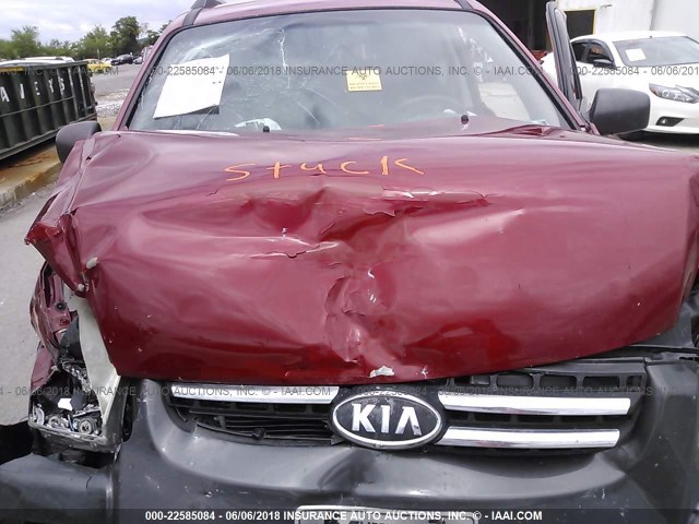 KNDJF723677303885 - 2007 KIA SPORTAGE EX/LX RED photo 10