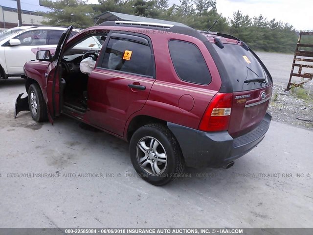 KNDJF723677303885 - 2007 KIA SPORTAGE EX/LX RED photo 3