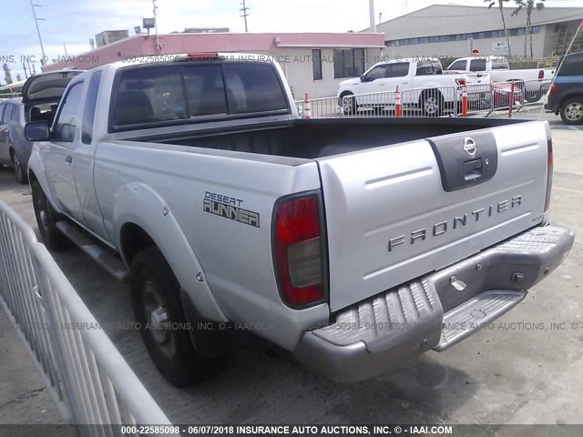 1N6ED26T03C442087 - 2003 NISSAN FRONTIER KING CAB XE/KING CAB SE SILVER photo 3