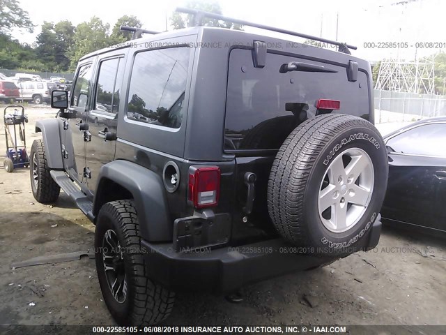 1C4BJWDG4DL515703 - 2013 JEEP WRANGLER UNLIMITE SPORT BLACK photo 3