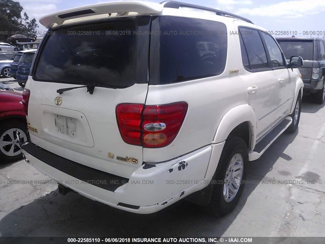 5TDBT48A83S151206 - 2003 TOYOTA SEQUOIA LIMITED WHITE photo 4