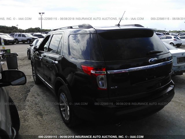 1FM5K7D81EGB99501 - 2014 FORD EXPLORER XLT BLACK photo 3