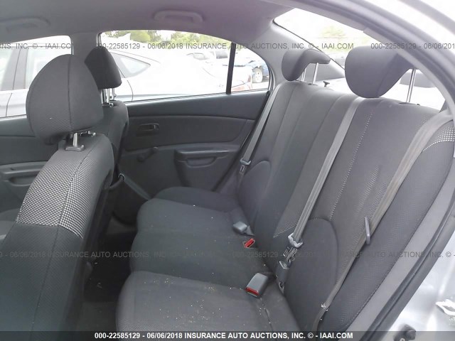 KNADE123486380644 - 2008 KIA RIO LX/SX SILVER photo 8