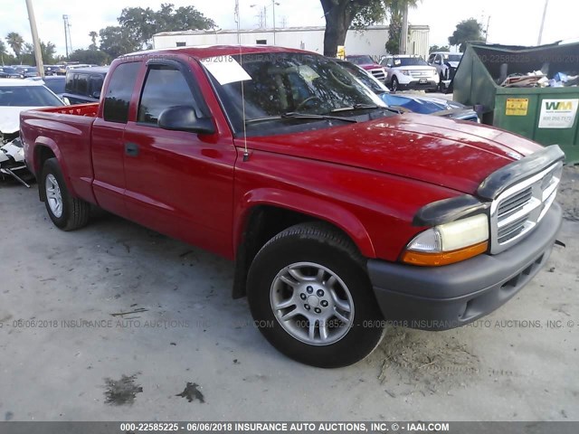 1D7GL12K54S573938 - 2004 DODGE DAKOTA SXT RED photo 1