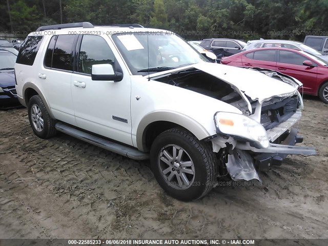 1FMEU74868UB06231 - 2008 FORD EXPLORER EDDIE BAUER WHITE photo 1