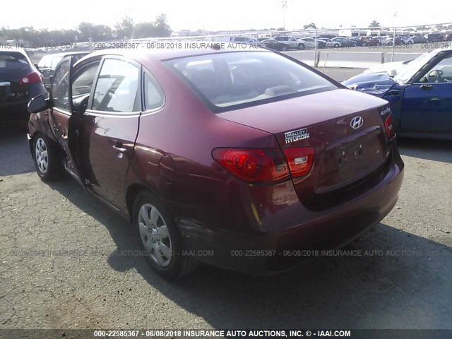 KMHDU46D88U313031 - 2008 HYUNDAI ELANTRA GLS/SE/LIMITED RED photo 3