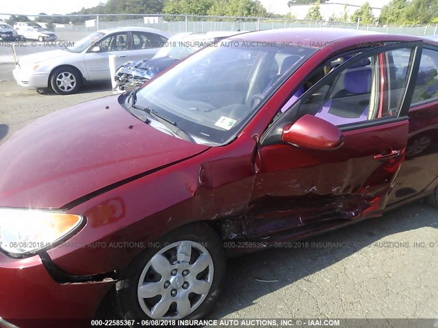 KMHDU46D88U313031 - 2008 HYUNDAI ELANTRA GLS/SE/LIMITED RED photo 6