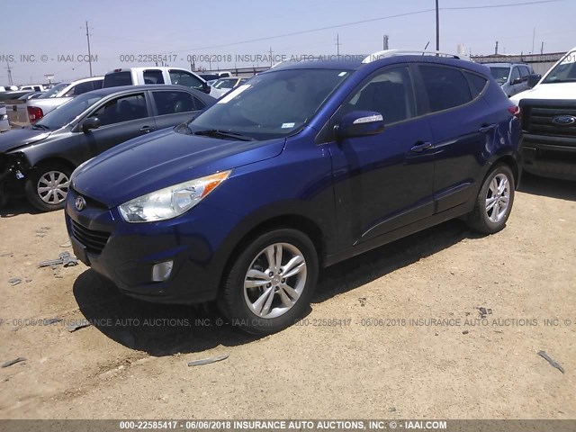 KM8JU3AC0DU624734 - 2013 HYUNDAI TUCSON GLS/LIMITED BLUE photo 2