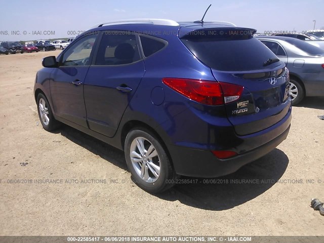 KM8JU3AC0DU624734 - 2013 HYUNDAI TUCSON GLS/LIMITED BLUE photo 3