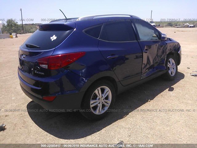 KM8JU3AC0DU624734 - 2013 HYUNDAI TUCSON GLS/LIMITED BLUE photo 4