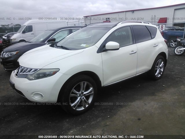 JN8AZ18W49W154749 - 2009 NISSAN MURANO S/SL/LE WHITE photo 2