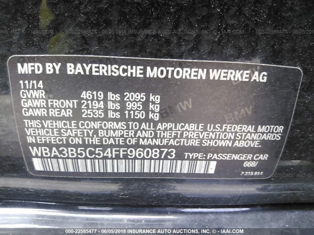 WBA3B5C54FF960873 - 2015 BMW 328 XI SULEV BLACK photo 9