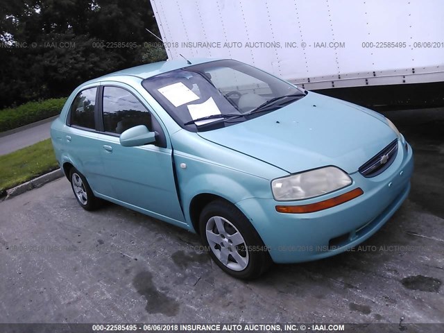 KL1TD52655B300409 - 2005 CHEVROLET AVEO LS TURQUOISE photo 1