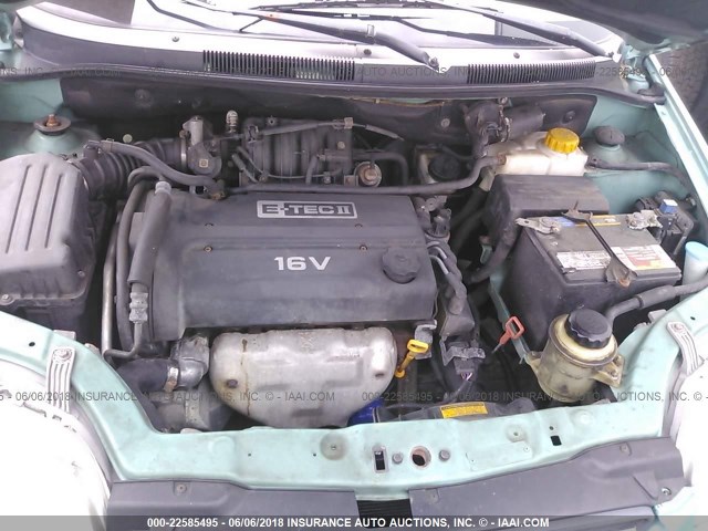 KL1TD52655B300409 - 2005 CHEVROLET AVEO LS TURQUOISE photo 10