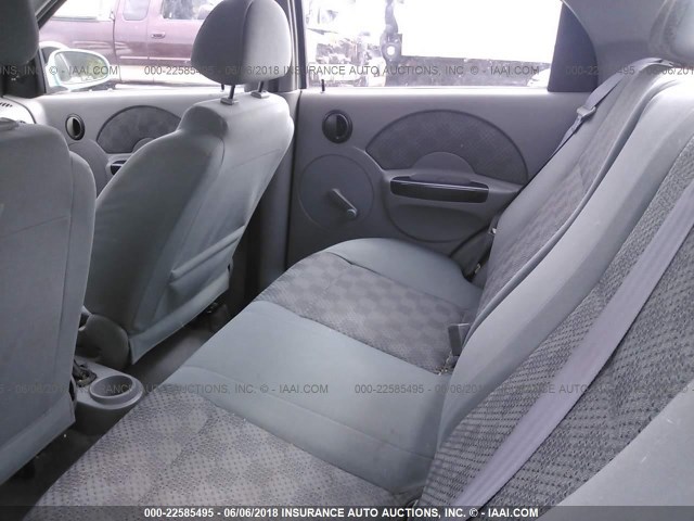 KL1TD52655B300409 - 2005 CHEVROLET AVEO LS TURQUOISE photo 8