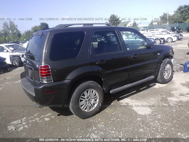 4M2YU56166KJ01362 - 2006 MERCURY MARINER GRAY photo 4