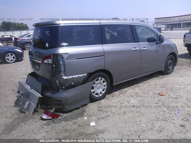 JN8AE2KP1B9002452 - 2011 NISSAN QUEST GRAY photo 4