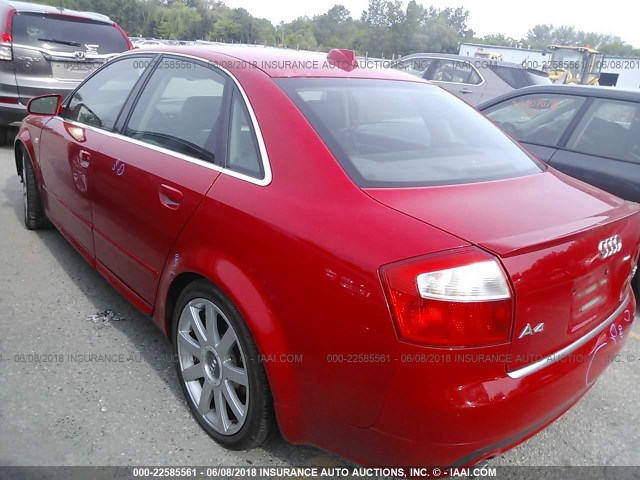 WAULT68E04A096233 - 2004 AUDI A4 3.0 QUATTRO RED photo 3