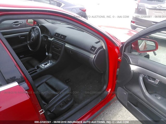 WAULT68E04A096233 - 2004 AUDI A4 3.0 QUATTRO RED photo 5